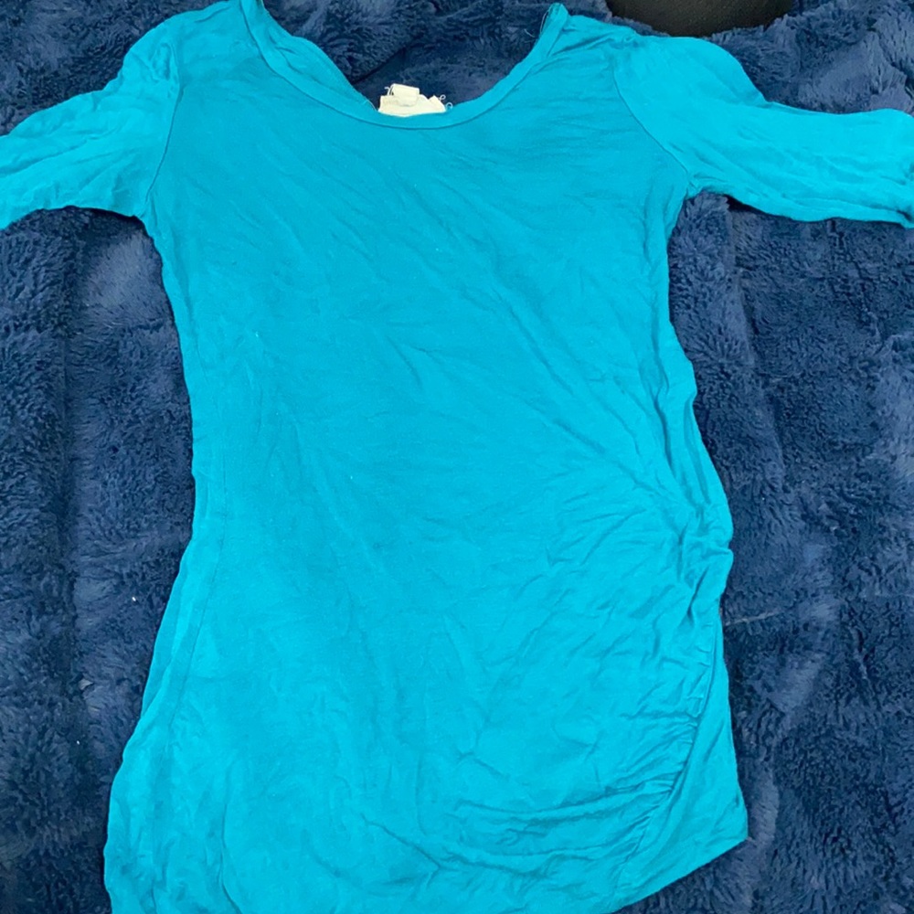 Teal half long sleeve
